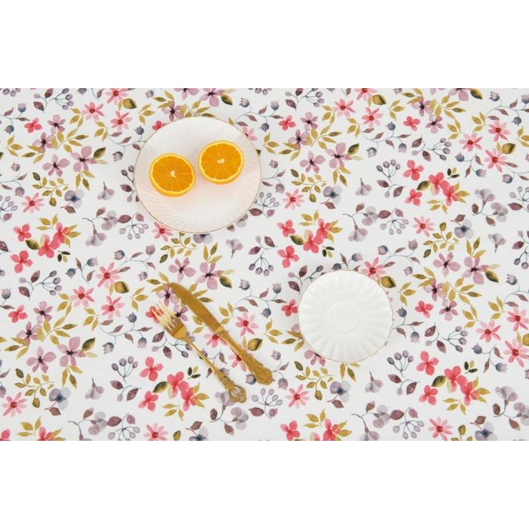 MANTEL ESTAMPADO FLORES (oro, 140x200)