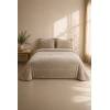 EDREDÓN JACQUARD CORALINA SHERPA CON FUNDAS DE COJÍN (beige, Cama 090:180x270)