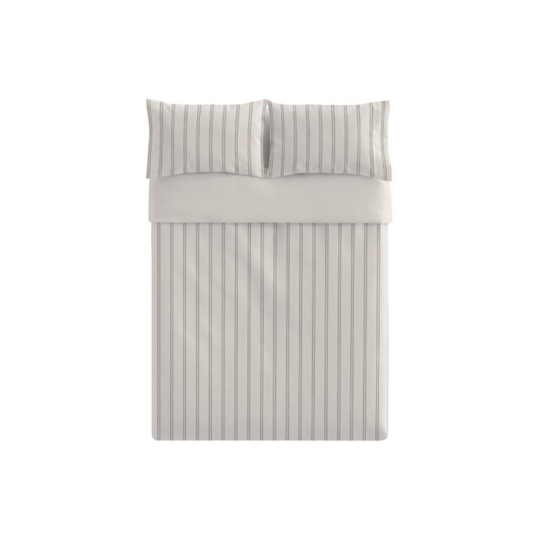 JUEGO FUNDA NÓRDICA ESTAMPADO RAYAS 100% ALGODÓN (beige, Cama 90:155x220)