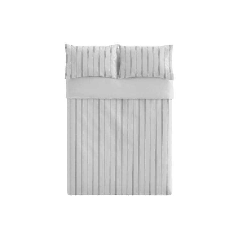JUEGO FUNDA NÓRDICA ESTAMPADO RAYAS 100% ALGODÓN (gris, Cama 90:155x220)