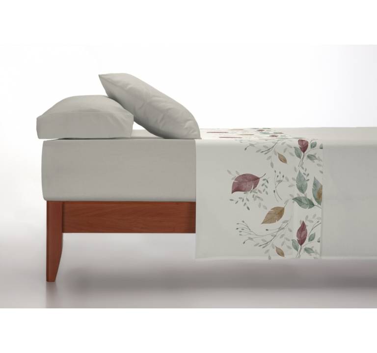 JUEGO SÁBANAS CORALINA ESTAMPADO HOJAS