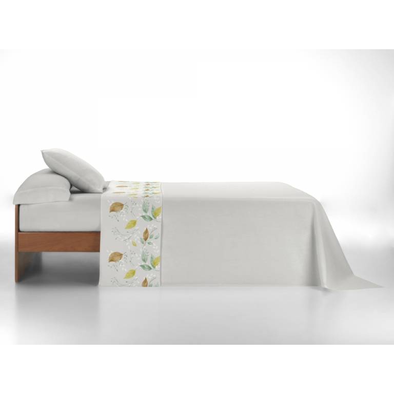 JUEGO SÁBANAS CORALINA ESTAMPADO HOJAS (granate, Cama 135:220x260)
