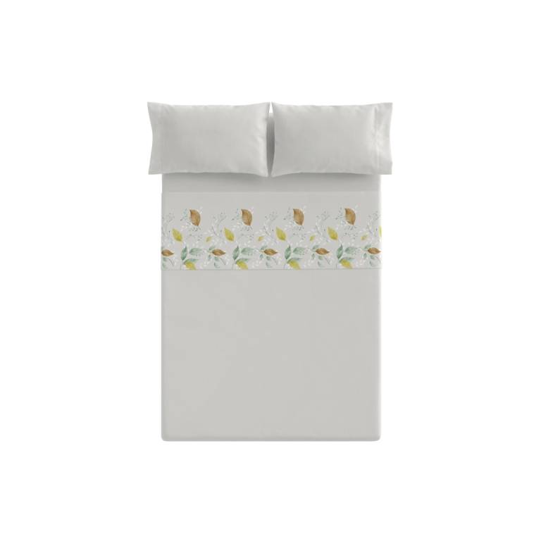 JUEGO SÁBANAS CORALINA ESTAMPADO HOJAS (granate, Cama 135:220x260)