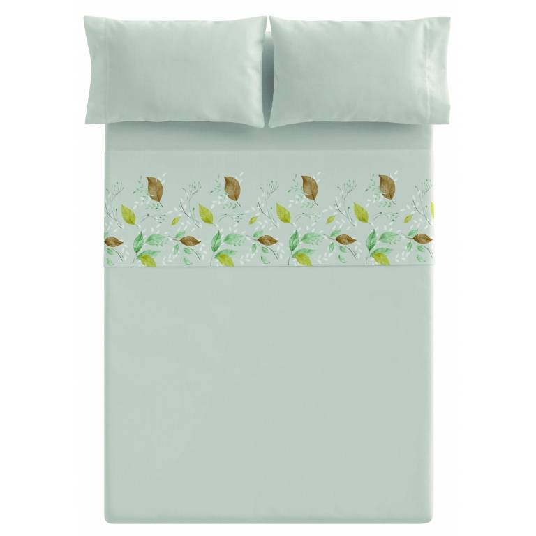 JUEGO SÁBANAS CORALINA ESTAMPADO HOJAS (oro, Cama 135:220x260)
