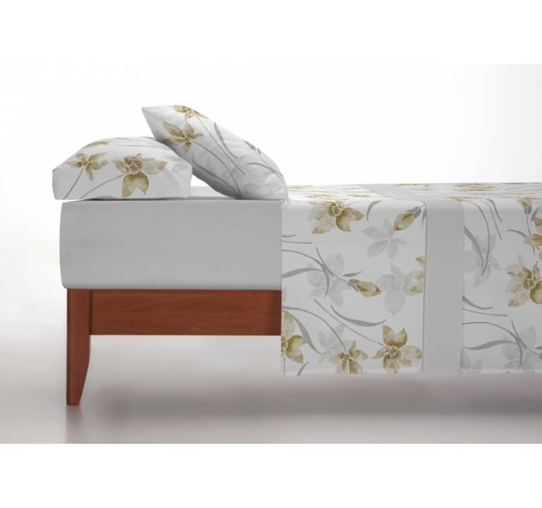 JUEGO SÁBANAS CORALINA ESTAMPADO HOJAS