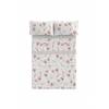 JUEGO SÁBANAS CORALINA ESTAMPADO HOJAS (granate, Cama 135:220x260)