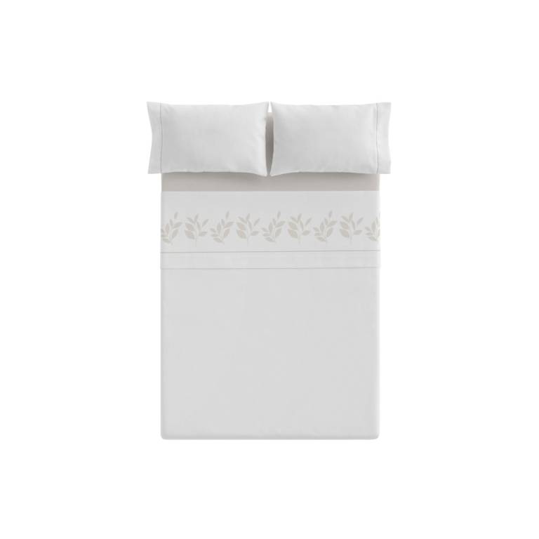 JUEGO SÁBANAS HOJAS 3 PIEZAS (beige, Cama 90:160x270)