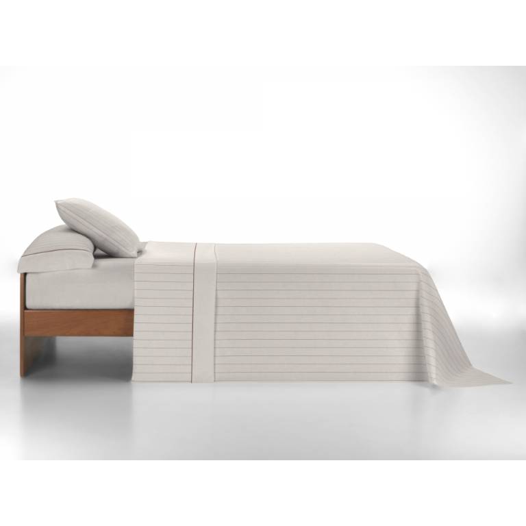 JUEGO SÁBANAS RAYAS FINAS 3 PIEZAS (beige, Cama 105:180x270)