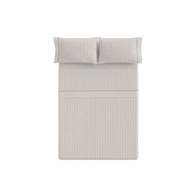 JUEGO SÁBANAS RAYAS FINAS 3 PIEZAS (beige, Cama 105:180x270)