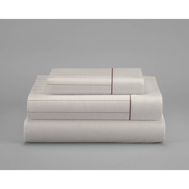 JUEGO SÁBANAS RAYAS FINAS 3 PIEZAS (beige, Cama 105:180x270)