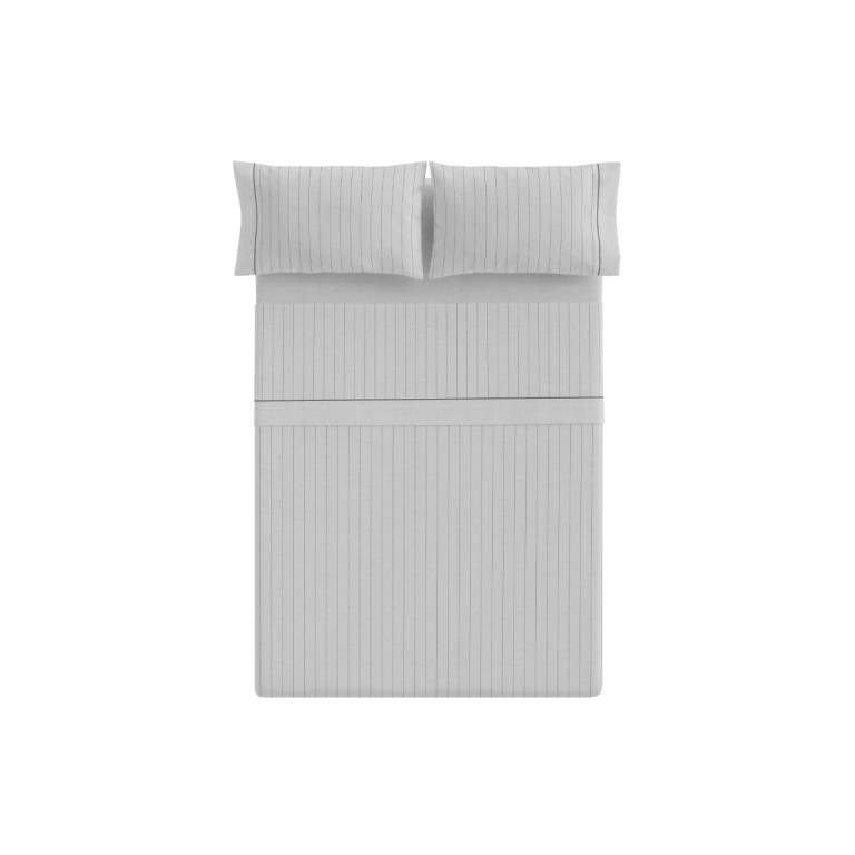 JUEGO SÁBANAS RAYAS FINAS 3 PIEZAS (gris, Cama 200:280x270)