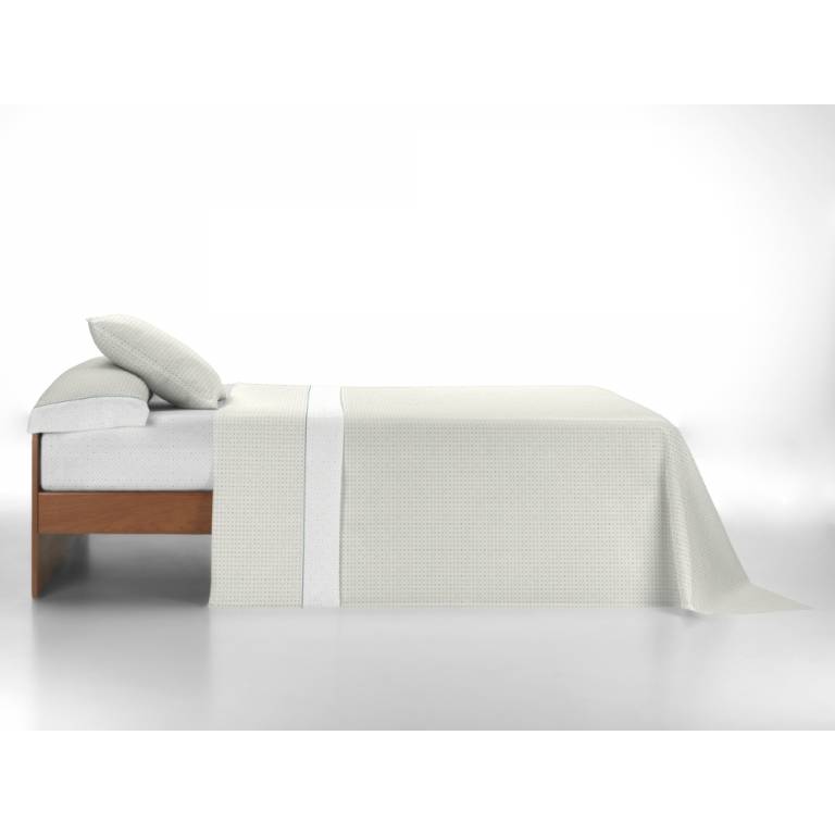JUEGO SÁBANAS CUADRITOS 3 PIEZAS (beige, Cama 200:280x270)