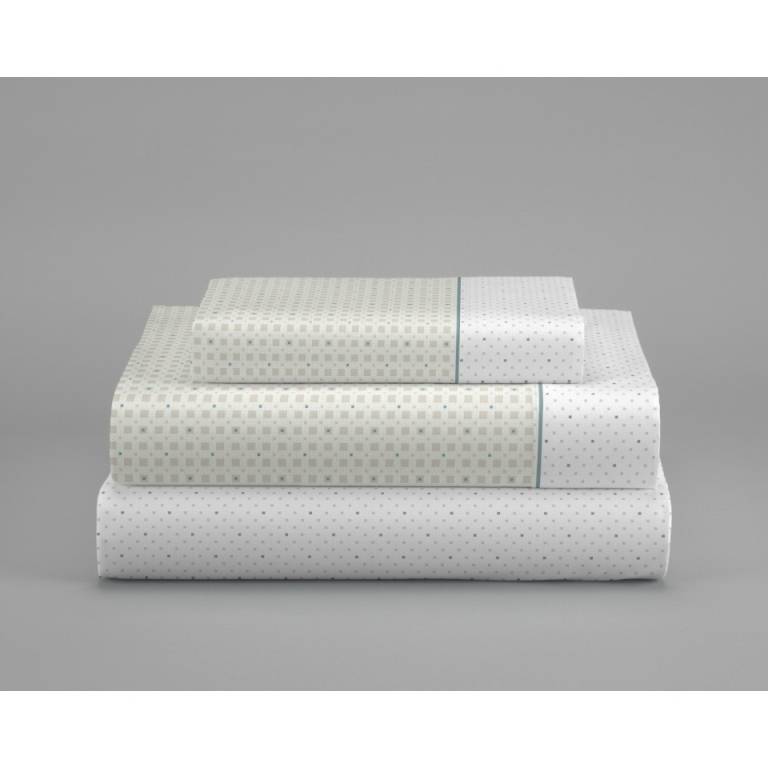 JUEGO SÁBANAS CUADRITOS 3 PIEZAS (beige, Cama 200:280x270)