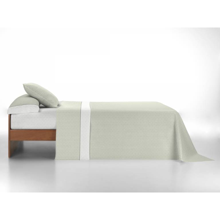 JUEGO SÁBANAS CUADRITOS 3 PIEZAS (verde, Cama 200:280x270)