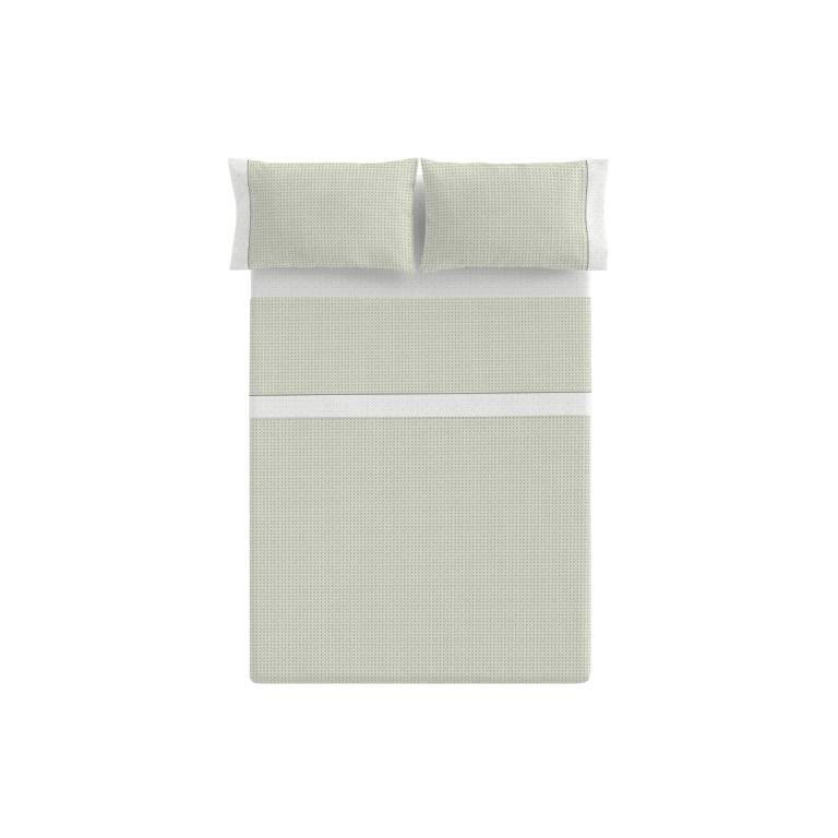JUEGO SÁBANAS CUADRITOS 3 PIEZAS (verde, Cama 200:280x270)