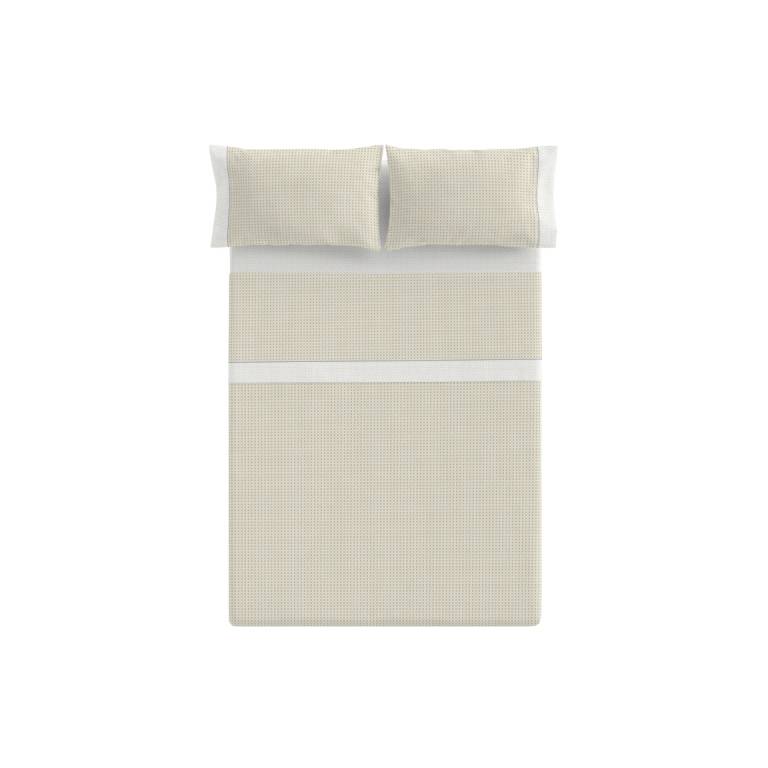 JUEGO SÁBANAS CUADRITOS 3 PIEZAS (amarillo, Cama 105:180x270)