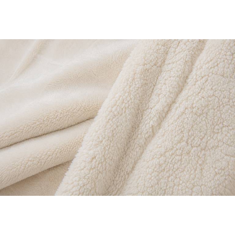 MANTA DE SOFÁ EXTRA SUAVE CON BORREGUILLO (natural, 140x200)