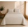 EDREDÓN BORDADO TOPITOS HILO TINTADO TACTO SUAVE (beige, Cama 105:200x270)