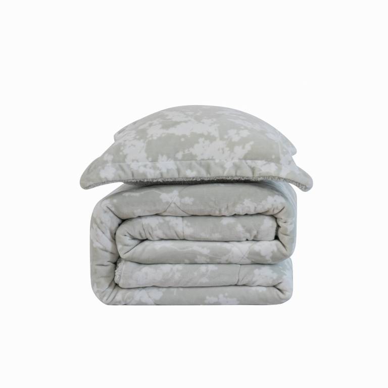 EDREDÓN DE INVIERNO CORALINA CON REVERSO DE BORREGUILLO EXTRA CÁLIDA (verde, Cama 150:250x270)