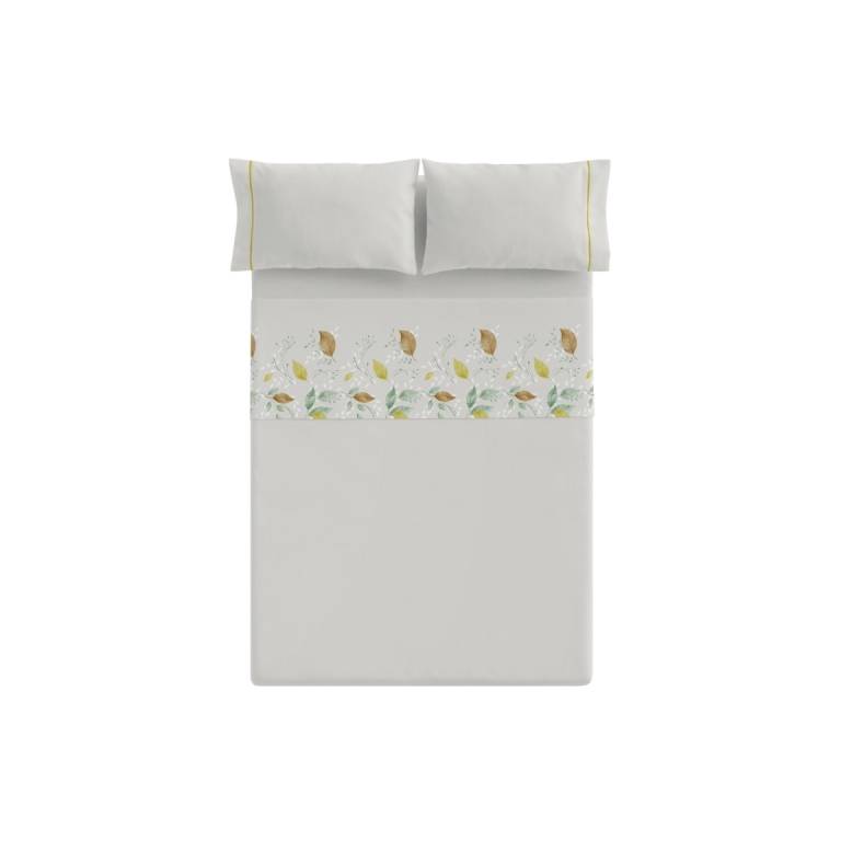JUEGO SÁBANAS HOJAS 3 PIEZAS (oro, Cama 90:160x270)