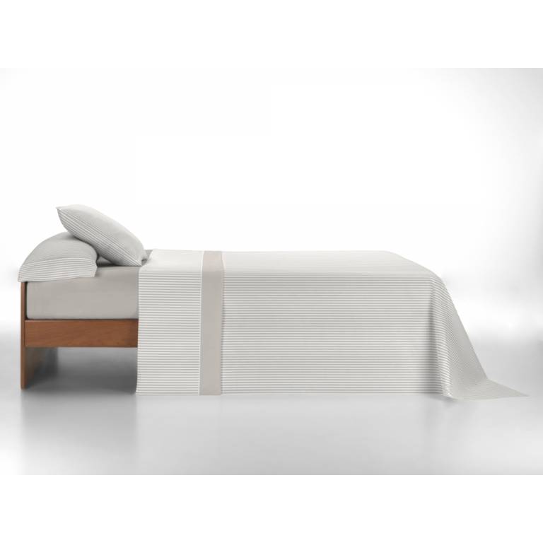 JUEGO SÁBANAS CORALINA ESTAMPADO MIL RAYAS (beige, Cama 090:160x260)