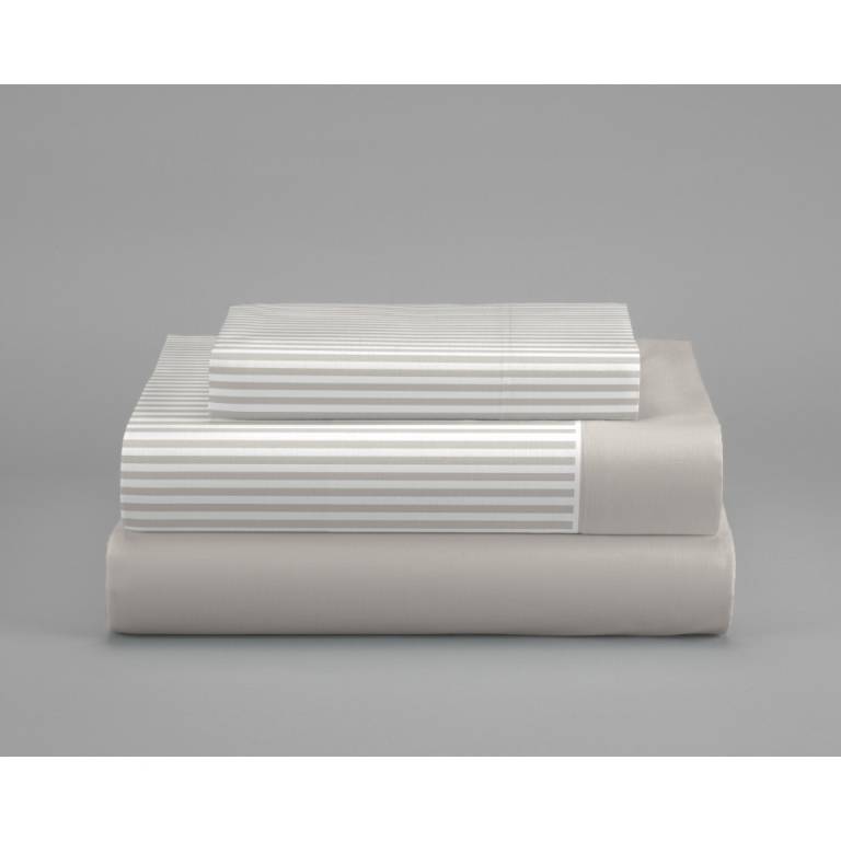 JUEGO SÁBANAS CORALINA ESTAMPADO MIL RAYAS (beige, Cama 090:160x260)