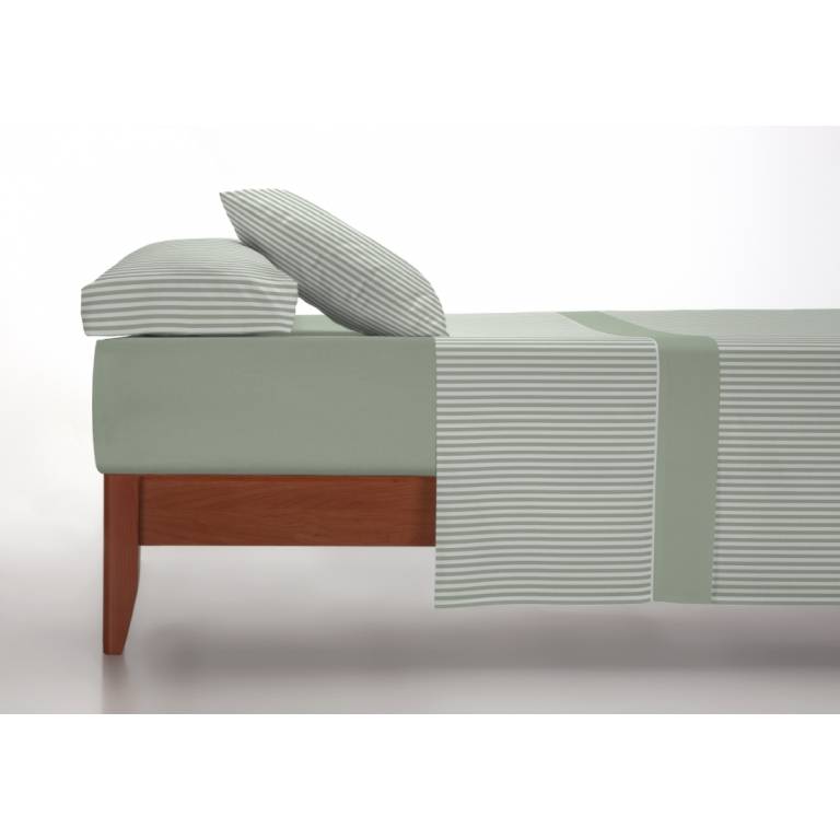 JUEGO SÁBANAS CORALINA ESTAMPADO MIL RAYAS (verde, Cama 135:220x260)