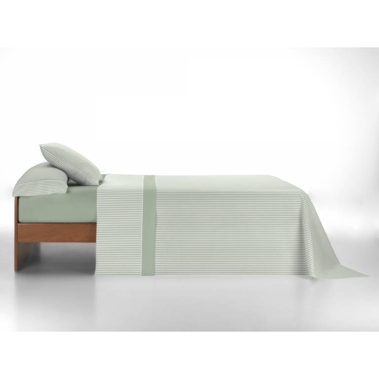 JUEGO SÁBANAS CORALINA ESTAMPADO MIL RAYAS (verde, Cama 135:220x260)