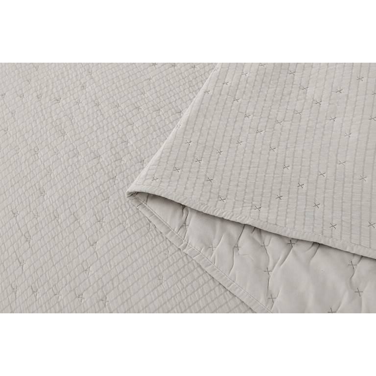 CONJUNTO COLCHA TACTO SUAVE Y FUNDAS DE COJÍN (gris, Cama 090:180x270)
