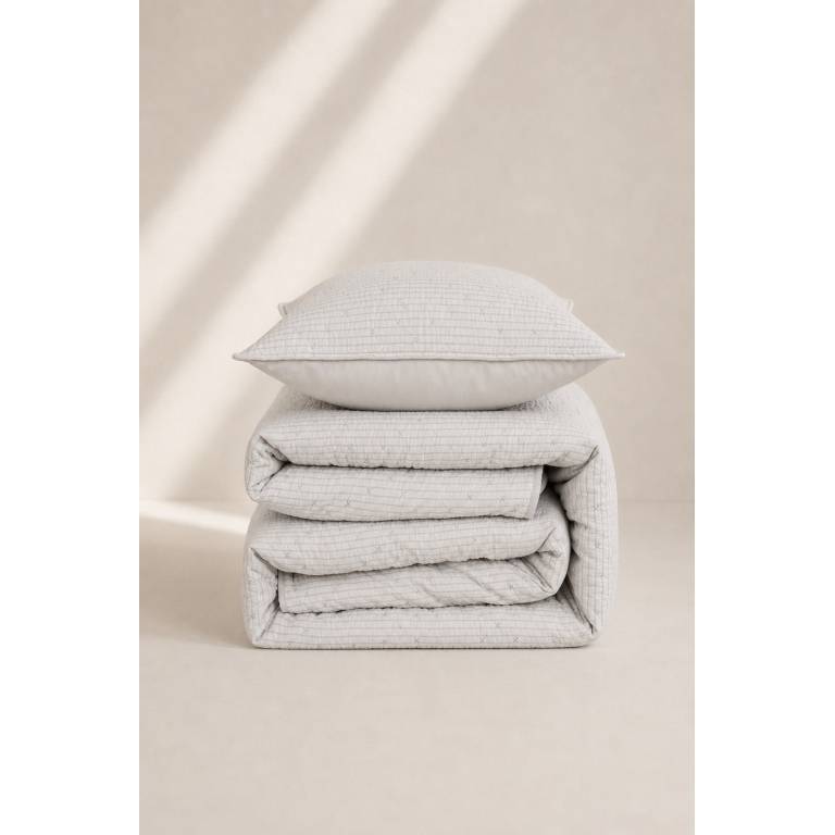 CONJUNTO COLCHA TACTO SUAVE Y FUNDAS DE COJÍN (gris, Cama 090:180x270)