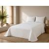 CONJUNTO COLCHA TACTO SUAVE Y FUNDAS DE COJÍN (blanco, Cama 090:180x270)