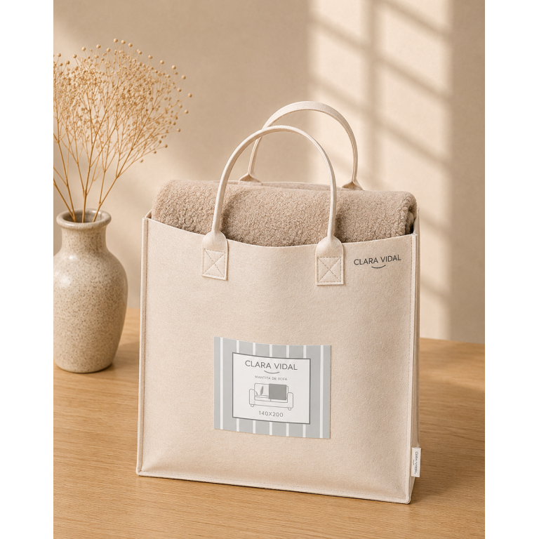MANTA DE SOFÁ LISA EXTRA SUAVE (beige, 140x200)