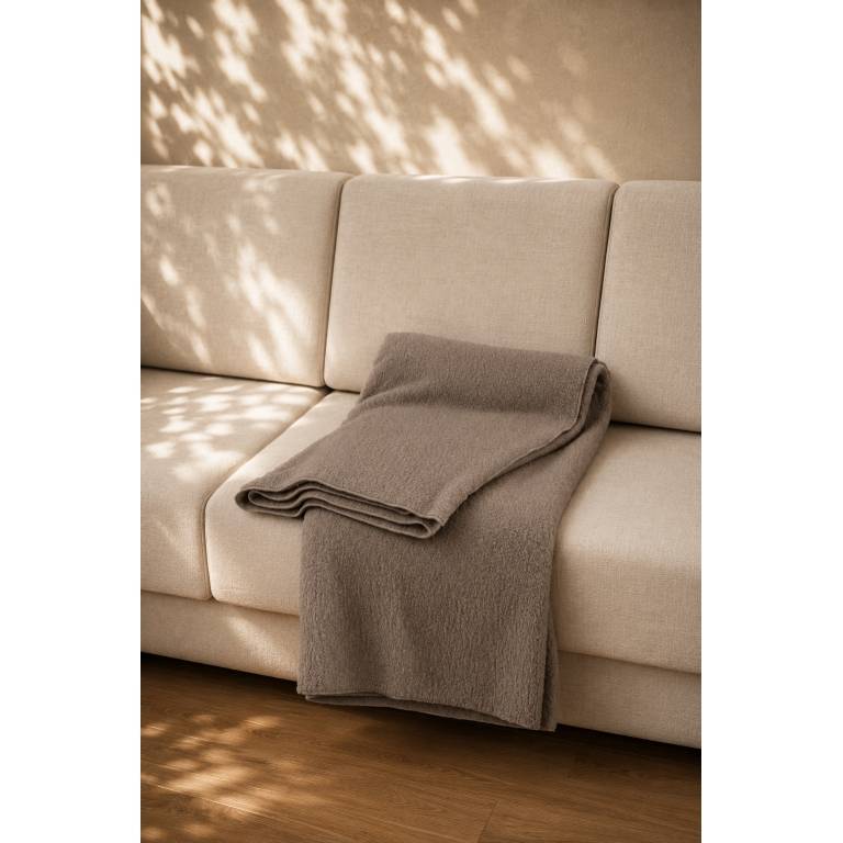 MANTA DE SOFÁ LISA EXTRA SUAVE (marrón, 140x200)