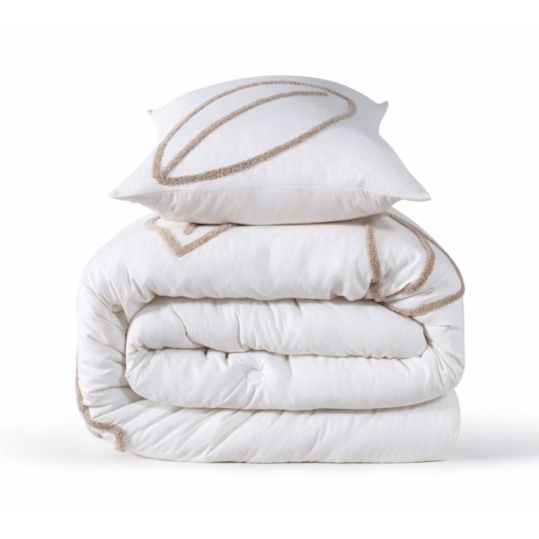 EDREDÓN BORDADO CON FUNDAS DE COJÍN (natural, Cama 135:235x270)
