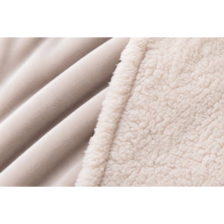 MANTA DE SOFÁ EXTRA SUAVE CON BORREGUILLO (beige, 140x200)
