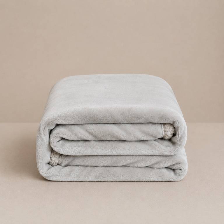 MANTA DE SOFÁ EXTRA SUAVE CON BORREGUILLO (gris, 140x200)