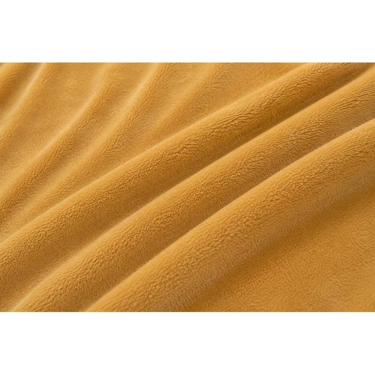 MANTA DE SOFÁ EXTRA SUAVE CON BORREGUILLO (mostaza, 140x200)