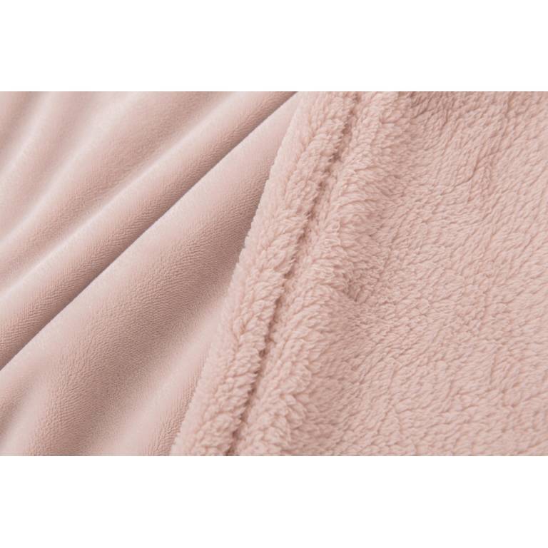 MANTA DE SOFÁ EXTRA SUAVE CON BORREGUILLO (rosa, 140x200)