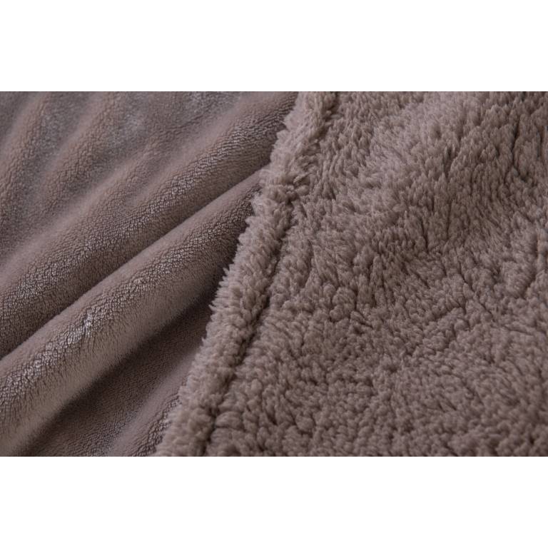MANTA DE SOFÁ EXTRA SUAVE CON BORREGUILLO (topo, 140x200)