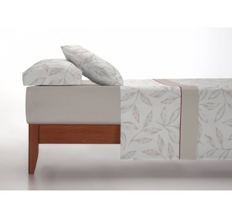 JUEGO SÁBANAS CORALINA ESTAMPADO HOJAS