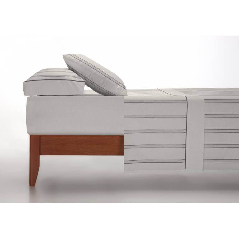 JUEGO SÁBANAS RAYAS 3 PIEZAS 100% ALGODÓN (beige, Cama 105:180x270)