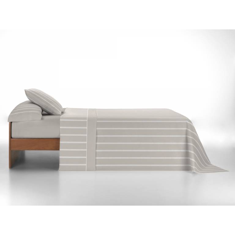 JUEGO SÁBANAS RAYAS 3 PIEZAS (beige, Cama 200:280x270)