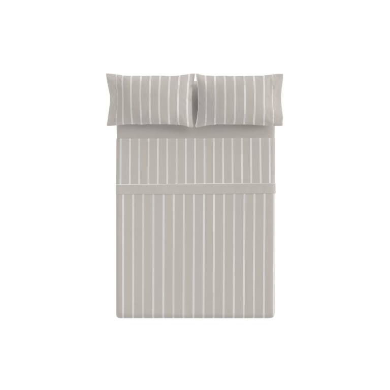 JUEGO SÁBANAS RAYAS 3 PIEZAS (beige, Cama 200:280x270)