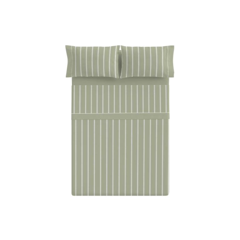 JUEGO SÁBANAS RAYAS 3 PIEZAS (verde, Cama 200:280x270)