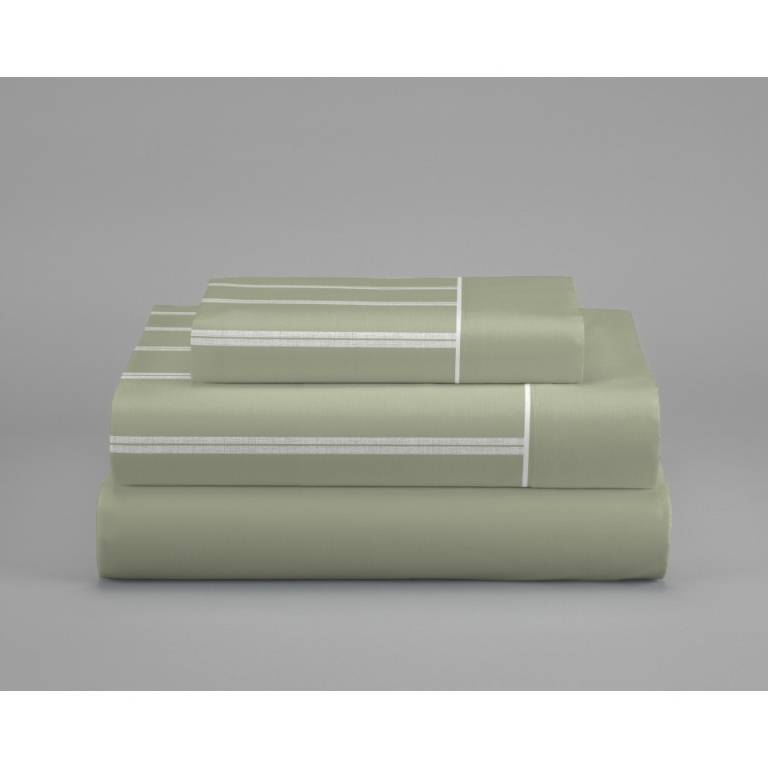 JUEGO SÁBANAS RAYAS 3 PIEZAS (verde, Cama 200:280x270)