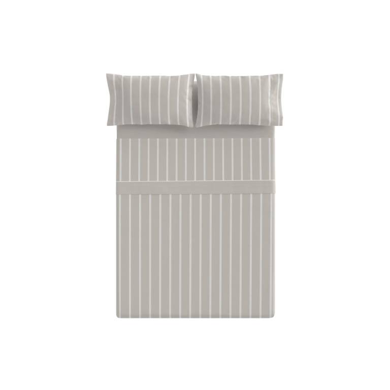 JUEGO SÁBANAS CORALINA ESTAMPADO RAYAS (beige, Cama 135:220x260)