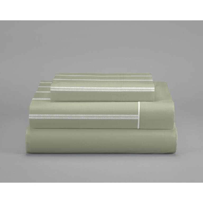 JUEGO SÁBANAS CORALINA ESTAMPADO RAYAS (verde, Cama 105:180x260)