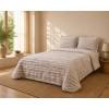 EDREDÓN JACQUARD CORALINA SHERPA CON FUNDAS DE COJÍN (beige, Cama 090:180x270)