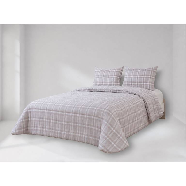 EDREDÓN HILO TINTADO TACTO SUAVE (beige, Cama 135:235x270)