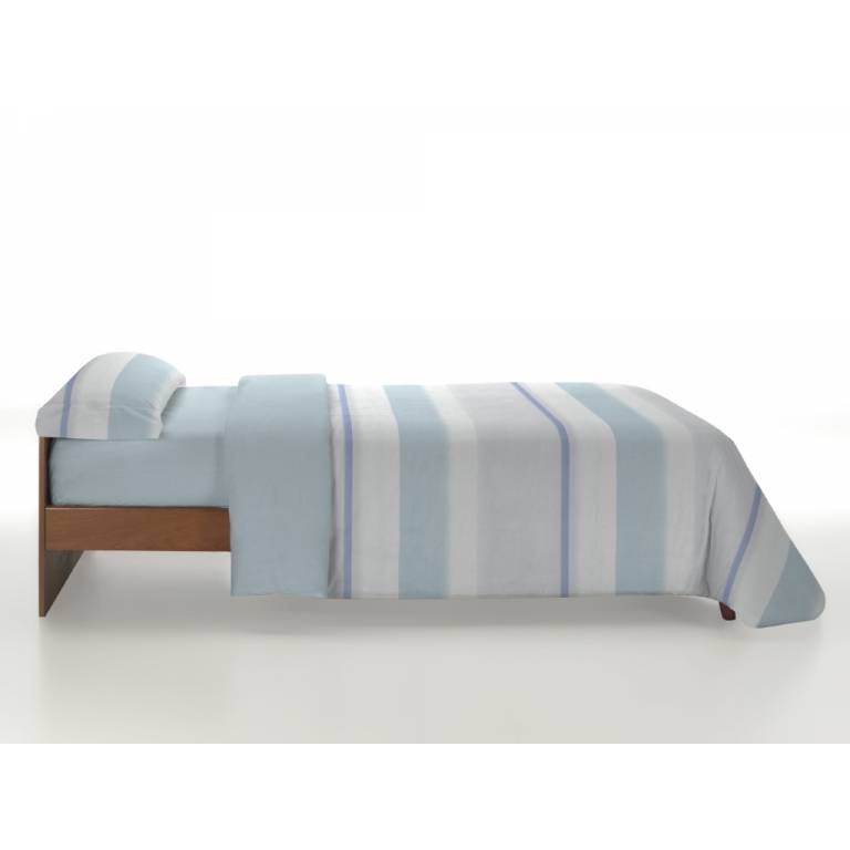 JUEGO FUNDA NÓRDICA ESTAMPADO RAYAS (azul, Cama 90:155x220)